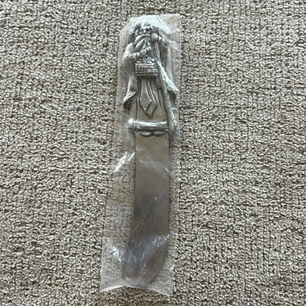 Vintage Longaberger Silver Father Christmas Santa Claus Cheese Butter Spreader